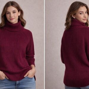 Mud Pie Rich Burgundy Turtleneck Sweater